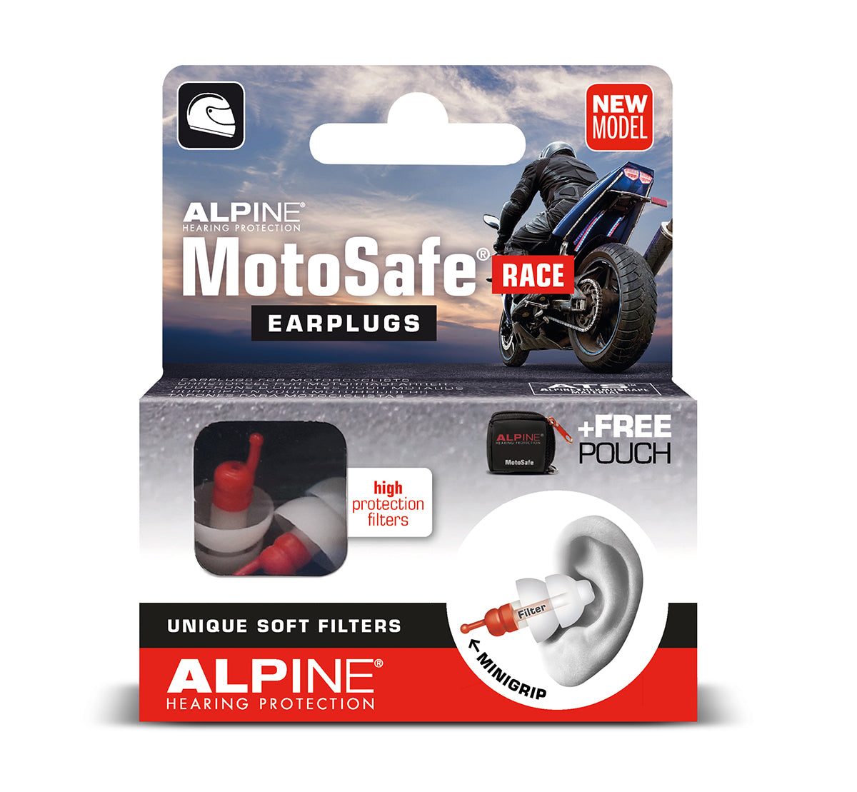 Alpine MotoSafe Race Ohrstöpsel – Schutz und Komfort für Motorradfahrer