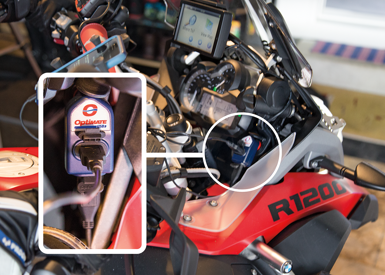 Slimme 3300mA USB-lader met dubbele uitgang, met BIKE-plug.