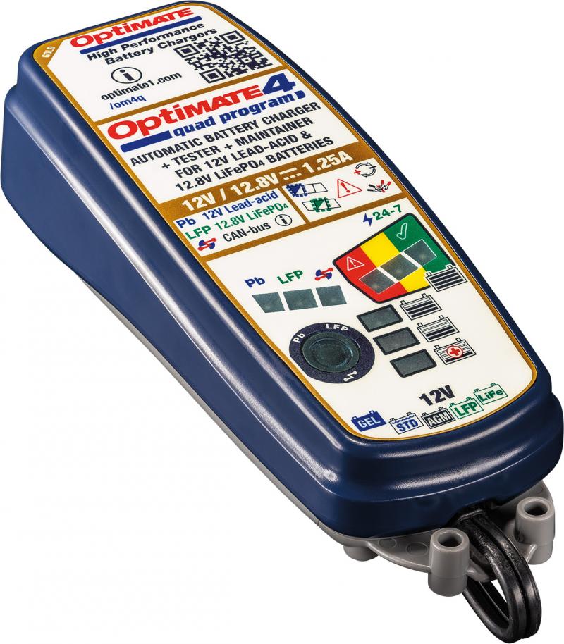 Optimate 4 Quad Premium Acculader/ Druppellader met DIN-Plug