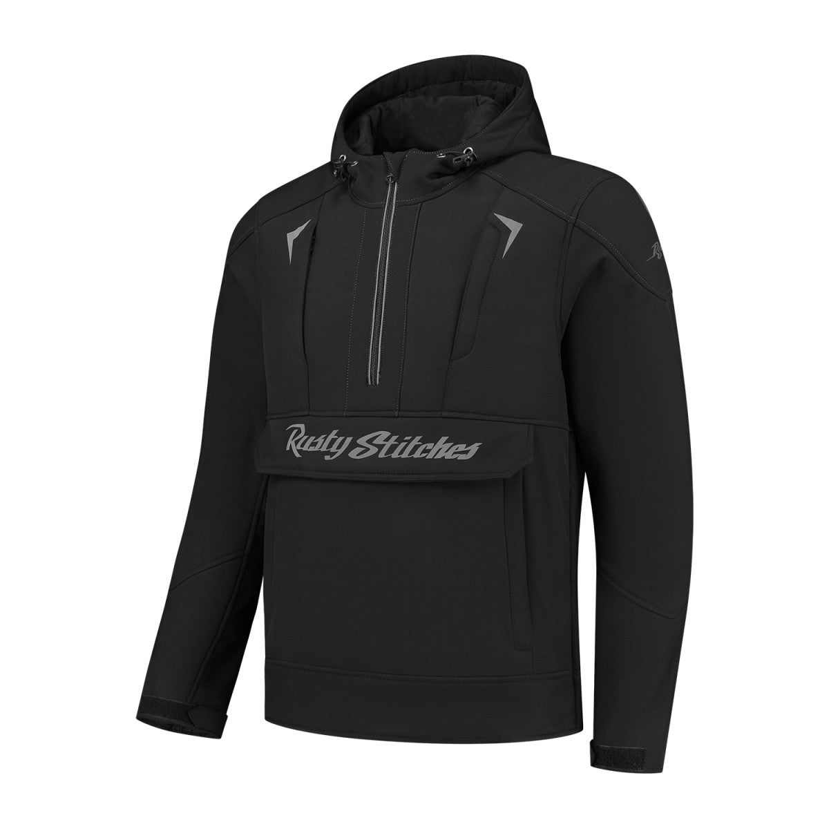 Rusty Stitches Jack Orlando Zwart – Sportieve Softshell Motorjas met CE-bescherming