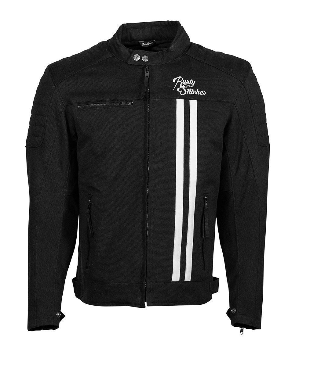 Rusty Stitches Motorradjacke Ralph Weiß wasserabweisend