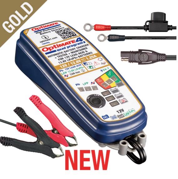 Optimate 4 Quad Premium Acculader. De Ideale Partner voor Uw Motoraccu