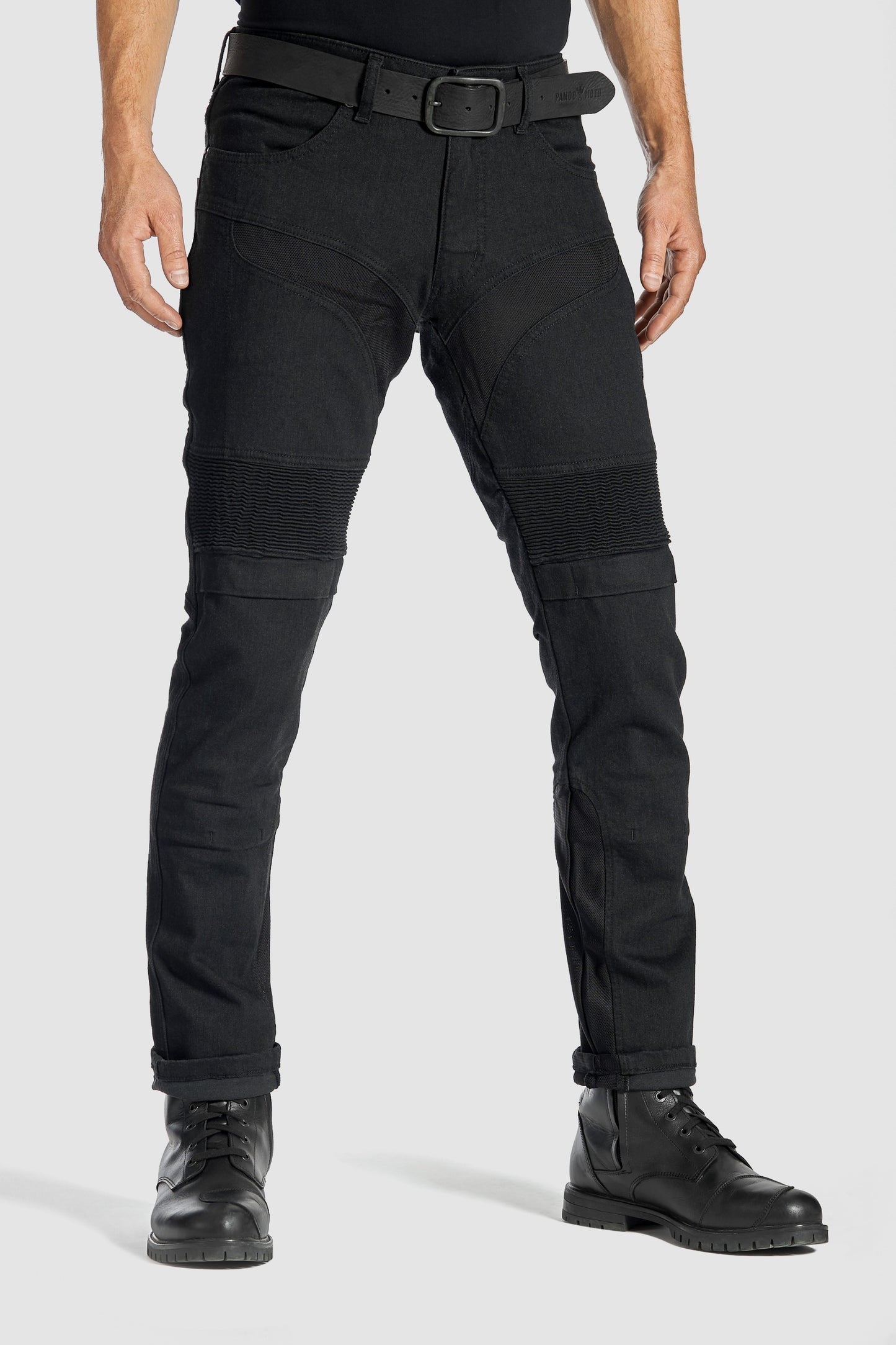 Pando Moto Karl‑Do Slim Black Motorjeans – De ideale doorwaai motorbroek