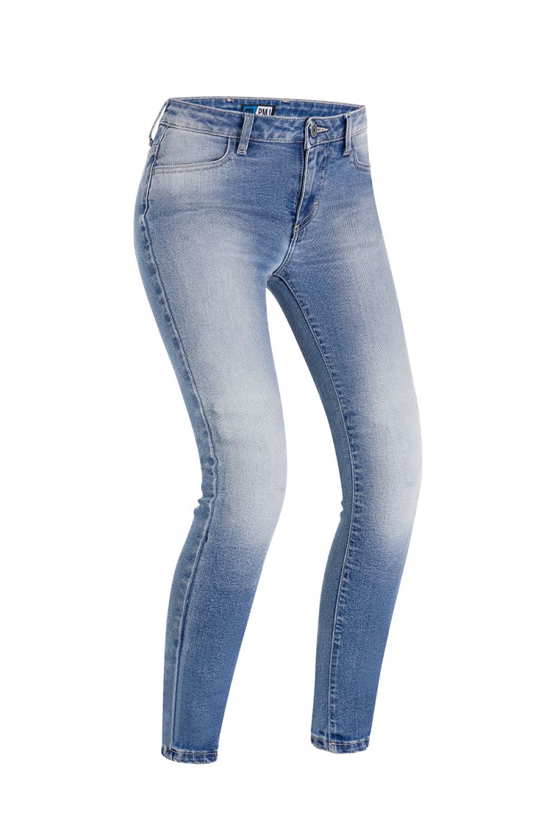 PMJ Ginevra Dames Motorjeans – Veiligheid & Stijl in Één in licht blauw
