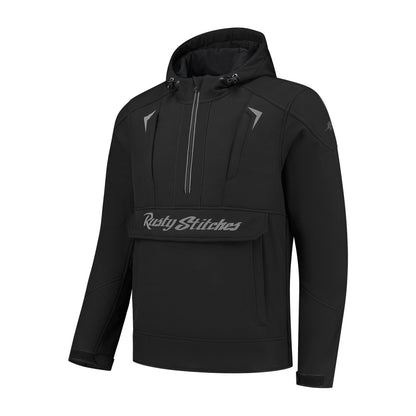Rusty Stitches Jack Orlando Zwart – Sportieve Softshell Motorjas met CE-bescherming