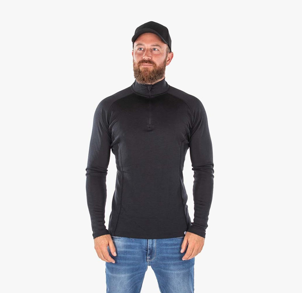 Rusty Stitches Merino Baselayer 200 Long Sleeves Half Zip - Thermal Motorcycle Shirt