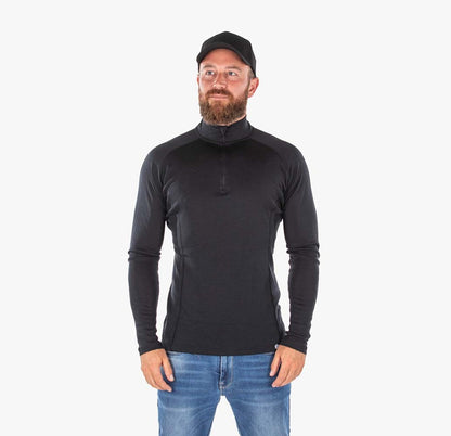 Rusty Stitches Merino Baselayer 200 Long Sleeves Half Zip - Thermoshirt Motor