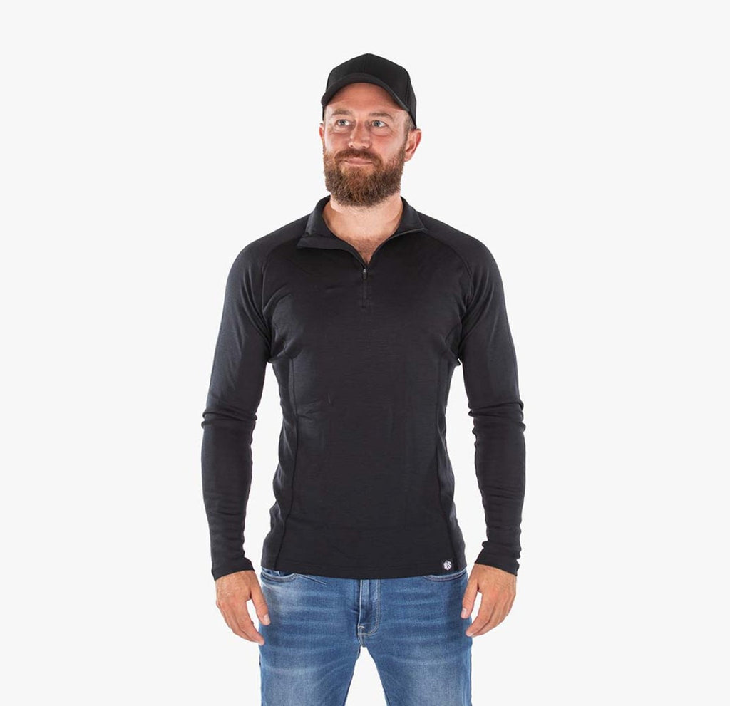 Rusty Stitches Merino Baselayer 200 Long Sleeves Half Zip - Thermal Motorcycle Shirt