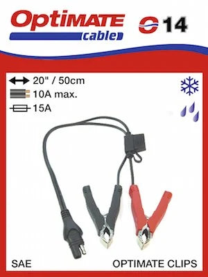 Tecmate Optimate Batterieklemmen mit Kabel und Stecker SAE O14