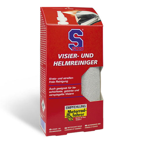 S100 Helm- und Visierreiniger (100 ml, inkl. Mikrofasertuch)
