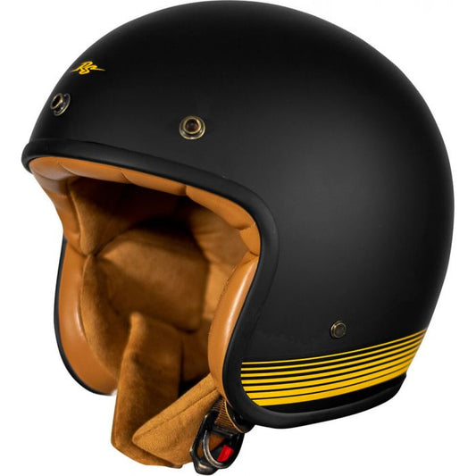 Rusty Stitches Helm Fonzie schwarz/gelb